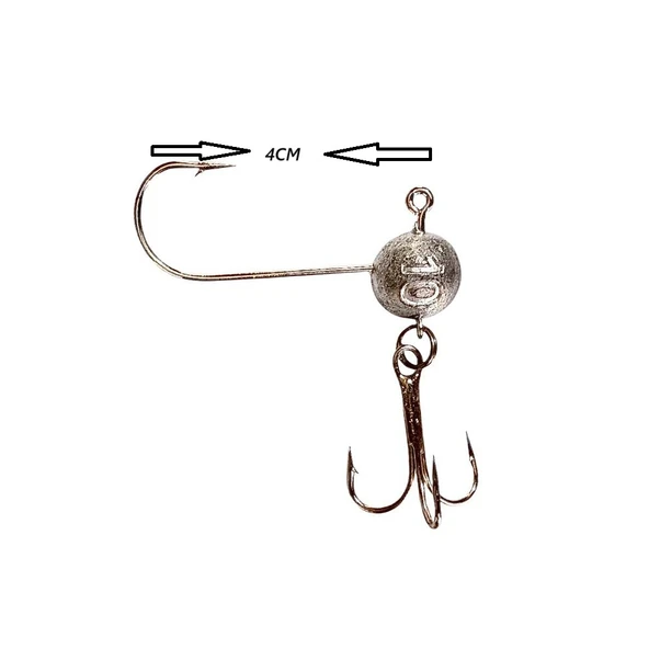 Captain 3'lü iğneli Halkalı Jig Head  No:2/0 Nikel İğne 10gr  Zoka