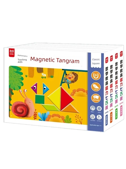 Çocuklar için Manyetik Tangram Bulmacası - Matematik Aydınlatma - Tek Kitap (3-6 Yaş) - 2