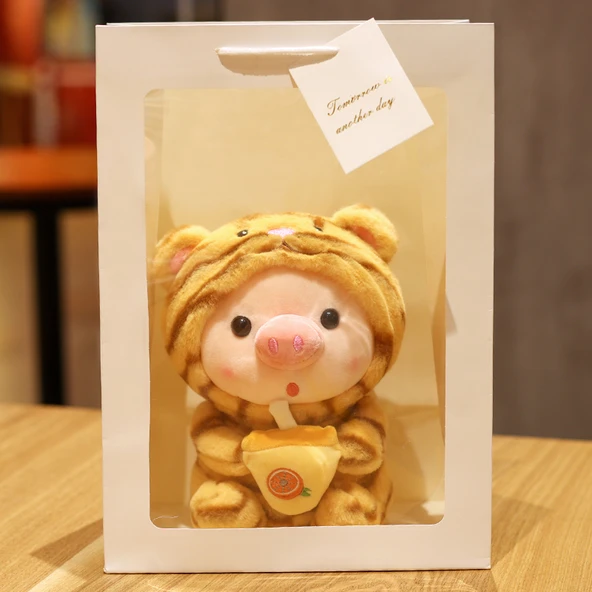 Peluş Kaplan Domuz - 25cm - Çanta ve Işıklar ile