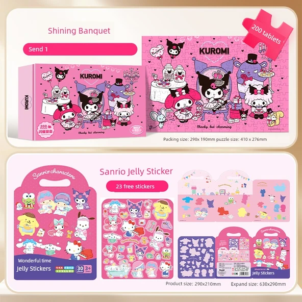 Eğitici Yapboz - Kutu İçinde [Parlayan Şölen] + Sanrio Jel Çıkartma