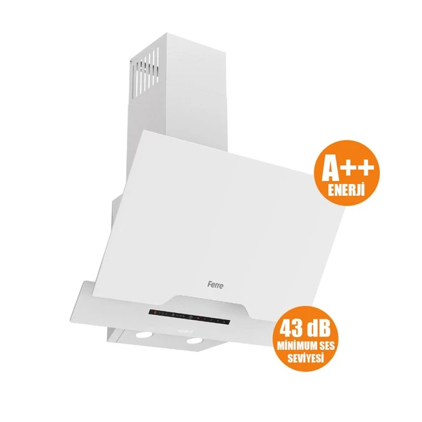 Ferre FRYART-SILENTART Serisi Beyaz Set (SC406-WFA + QEP63CB +D064-SA ) - Döküm Izgara / 65 cm Ocak - Resim 7