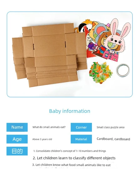 Montessori Küçük Hayvan Bulmaca Oyuncağı - Kedi - 3