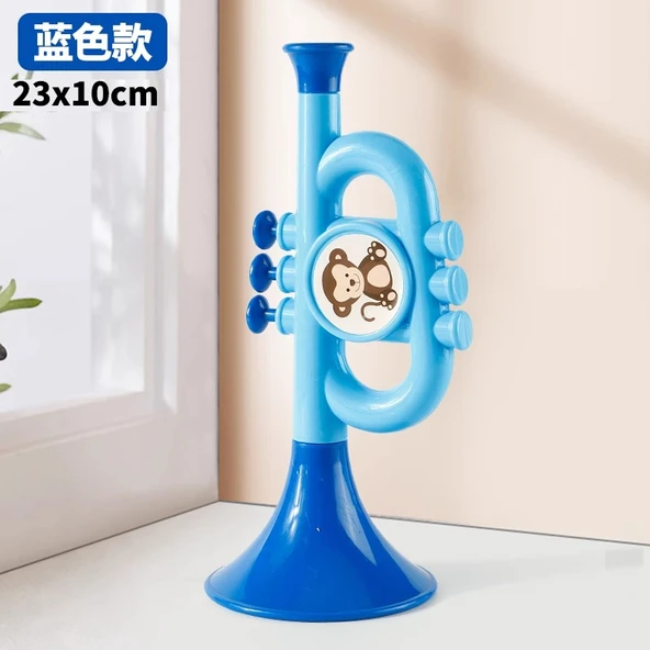 Müzik Oyuncağı Mini Düdük Dikey Flüt Başlangıç Müzik Aleti - Mavi Büyük Hoparlör