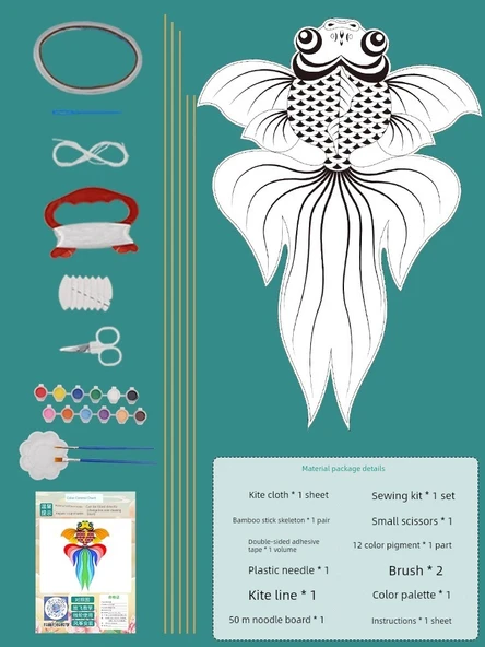DIY El Yapımı Uçurtma Yarı Mamul Malzeme Paketi - Roket - 3