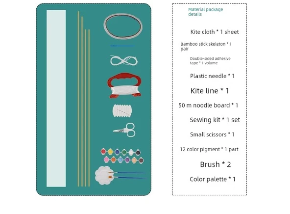 DIY El Yapımı Uçurtma Yarı Mamul Malzeme Paketi - Ahtapot - 10