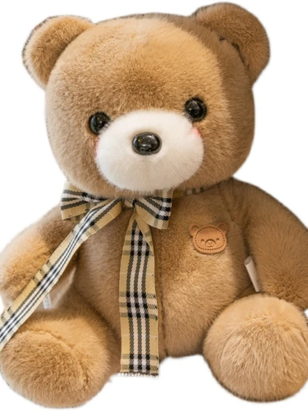 Tavşan Tüyü Ayı Peluş Bebek - Beyaz - 30cm - 6