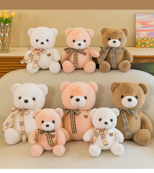 Tavşan Tüyü Ayı Peluş Bebek - Beyaz - 30cm - 11