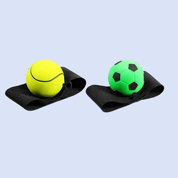 Spor Topu Egzersiz Oyuncağı - [2 Paket] Flüoresan Futbol + Flüoresan Tenis