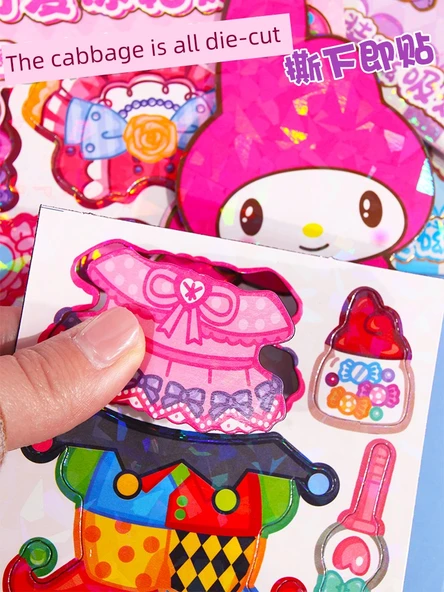 Sanrio Manyetik Giydirme Çıkartmaları - 2 Paket Rastgele - Lazer Sanrio Manyetik Yama - 11