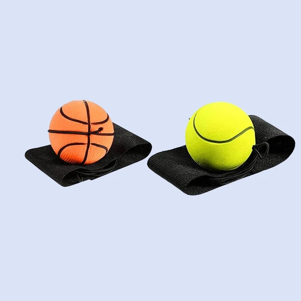 Spor Topu Egzersiz Oyuncağı - [2 Paket] Flüoresan Basketbol + Flüoresan Tenis