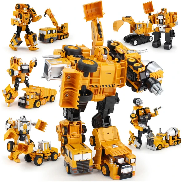 Değişim Oyuncak Alaşım Mühendislik Aracı Robot Hercules Ekskavatör Kamyon - Çözüm Ustası-Mikser Kamyonu - 2