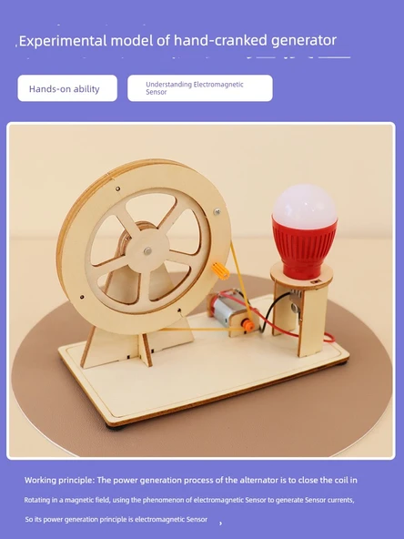 DIY Motor Eğitim Seti - El Kolu Jeneratörü - 5