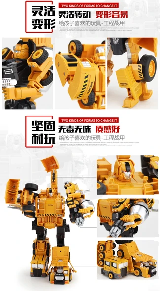 Değişim Oyuncak Alaşım Mühendislik Aracı Robot Hercules Ekskavatör Kamyon - Demir Kol Kral-Ekskavatör - 11