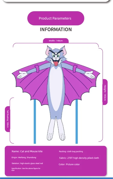 Tom Cat Uçurtma - Kristal Tekerlek 300 Pirinç İpi - 10