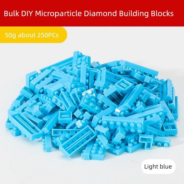 Mikro Elmas Yapı Blokları - Açık Mavi Taban Tuğla - 50g - 10x4x12cm