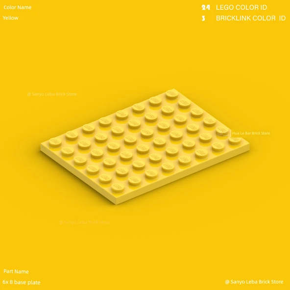 Lego Parçaları 3036 6x8 Temel Plaka - Mavi - 5