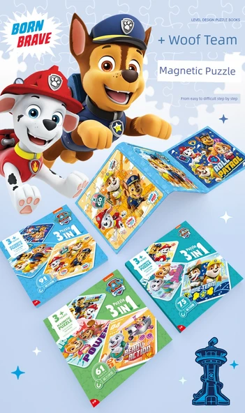 PAW Patrol Magnetik Bulmaca Seti - Wang Wang Takımı 20+25+30 Parça İkinci Sipariş - 6