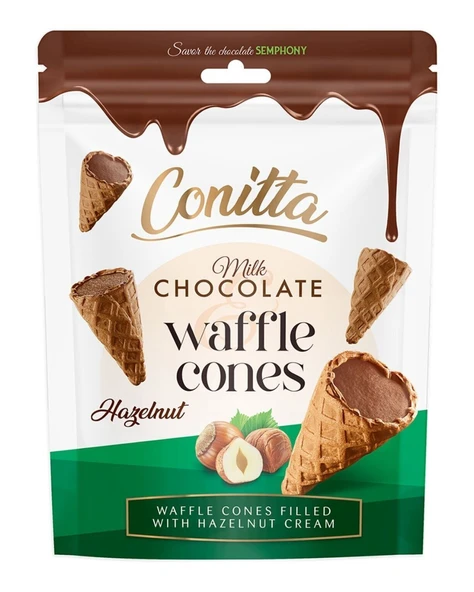 Conitta Fındık Kremalı ve Sütlü Çikolatalı Gofret 80 Gr. (1 Paket)