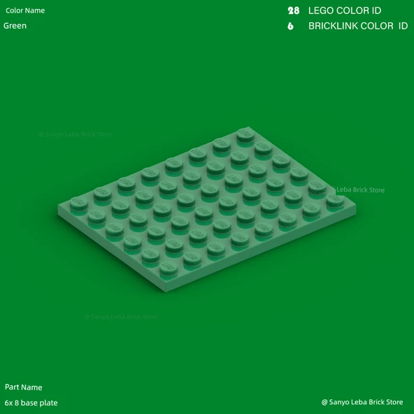 Lego Parçaları 3036 6x8 Temel Plaka - Yeşil