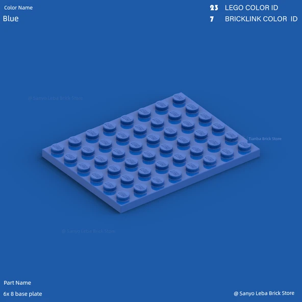 Lego Parçaları 3036 6x8 Temel Plaka - Mavi