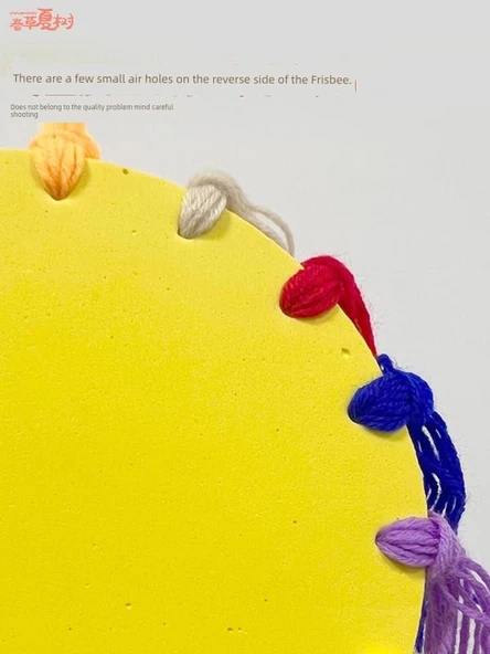 Çocuklar için Karışık Renk Yün Frisbee - Tam Set - DIY El Yapımı Malzeme Paketi - 10 Adet - Resim 5