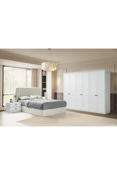 AKA HOME Life Yatak Odası %100 MDF (Yatak Baza & Başlık Dahil Tam Set)