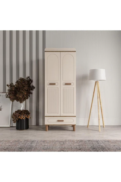 AKA HOME Cemre 2 Kapaklı Mdf Çekmeceli Gardırop - 2