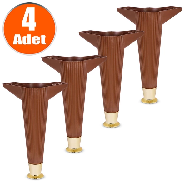Mobilya Kanepe Koltuk Ünite Ayağı 22 Cm Kahverengi Konsol Tv Ünitesi Ayakları (4 ADET)