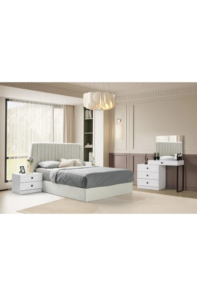 AKA HOME Life Yatak Odası %100 MDF (Yatak Baza & Başlık Dahil Tam Set) - 2