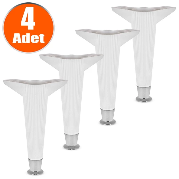 Mobilya Kanepe Koltuk Ünite Ayağı 22 Cm Beyaz Konsol Tv Ünitesi Ayakları (4 ADET)