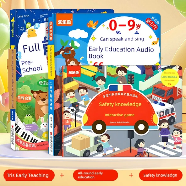 İkili Eğitim Sesli Kitap Öğrenme Makinesi - Üç Dilli Erken Eğitim + Kapsamlı Eğitim + Güvenlik Bilgisi