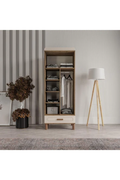 AKA HOME Cemre 2 Kapaklı Mdf Çekmeceli Gardırop - 3
