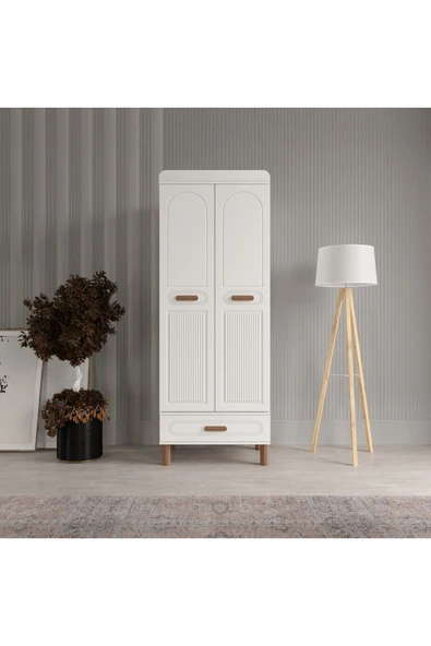AKA HOME Cemre 2 Kapaklı Mdf Çekmeceli Gardırop - 2