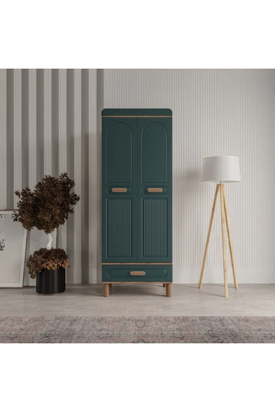 AKA HOME Cemre 2 Kapaklı Mdf Çekmeceli Gardırop - 2