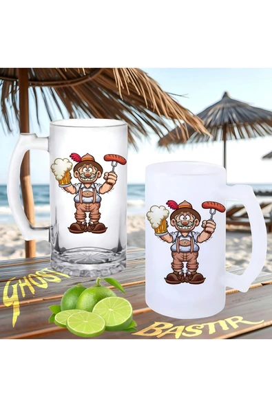 Sosis bira buzlu ya da buzsuz bira bardağı