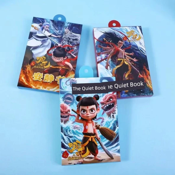 Nezha AO C Kesim Olmadan Sessiz Kitap - Bölüm açık mavi [Katlanabilir Sessiz Kitap]