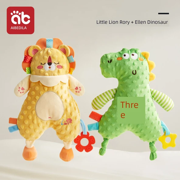 Bebek Rahatlatıcı Havlu Oyuncak - Aslan ve Dinozor 2'li Paket