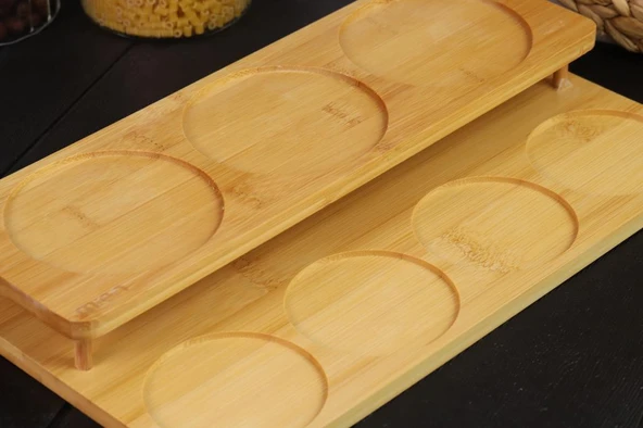 Mien Tezgah Üstü Bambu Stand Kavanoz Baharat Bakliyat Standı - 3