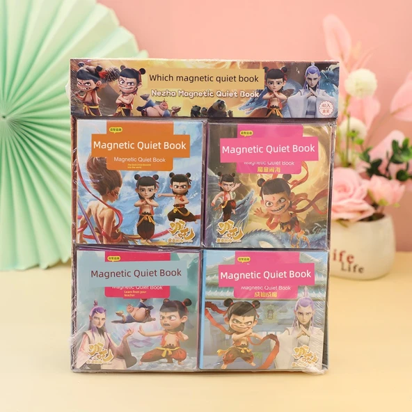 Nezha AO C Kesim Olmadan Sessiz Kitap - Rastgele 10x 10 Manyetik Sessiz Kitap
