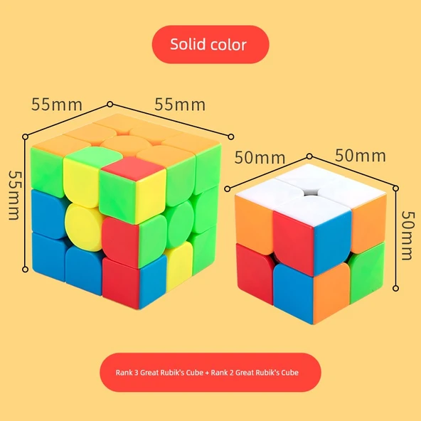 2 Paket Tek Renk İkinci ve Üçüncü Sıra Rubik Küpü