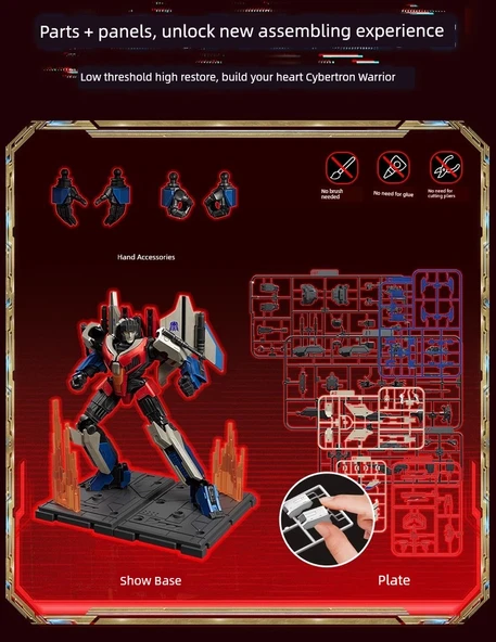 Transformers Megatron Yapı Blokları - Gözler ve Göğüs Parlıyor - Zemin - Zengin Detaylar - Silahlar ve Diğer Aksesuarlar - 11
