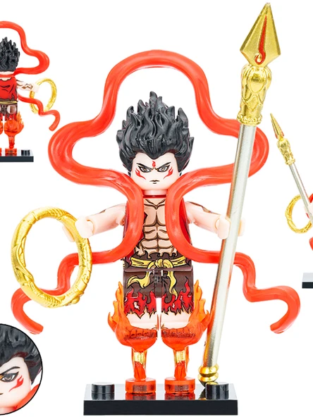 Lego Nezha Üç Başlı Altı Kollu Büyülü Çocuk Yapı Blokları Figürü - P8009-Which - 3
