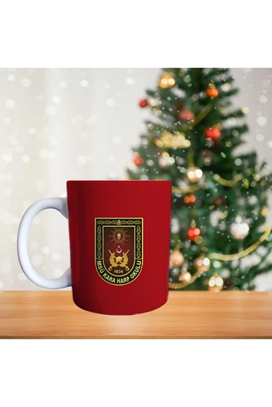 Kara Harp Okulu arma Porselen Kupa