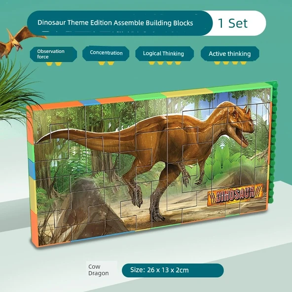Dinozor Temalı Yapı Blokları - Carnotaurus ve 1 Taban Plakası