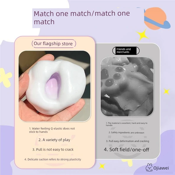 Soğuk Kapatma Yapışkan Pirinç Hamuru Sıkma Oyuncağı - Çilek, Yaban Mersini, Mango, Matcha, Portakal - Resim 4