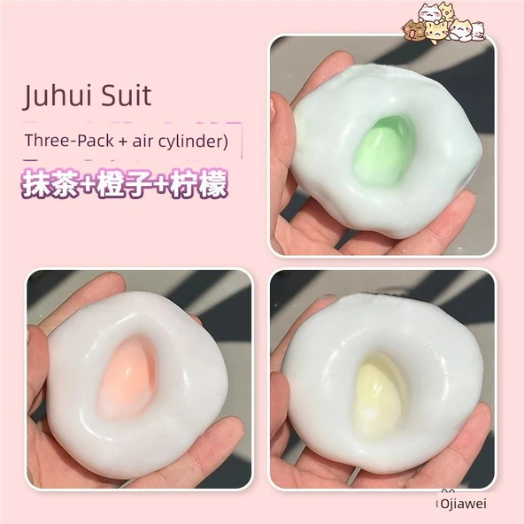 Soğuk Kapatma Yapışkan Pirinç Hamuru Sıkma Oyuncağı - Matcha, Portakal, Limon