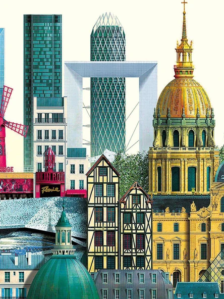 Paris Şehri Kağıt Yapboz 300 Parça - Harf Bölmeli 30x40cm - 3