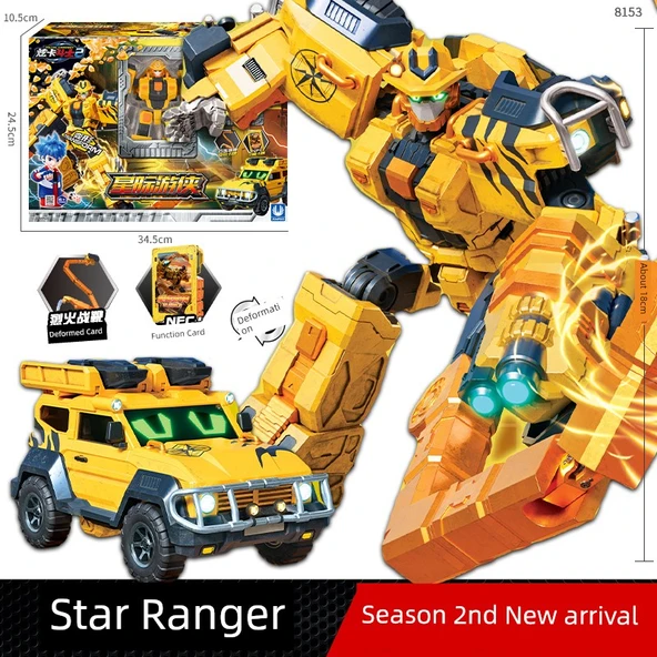 Star Ranger Dönüşen Robot - Sezon 2 Deforme Mekanizma + Deforme Kart - Mavi