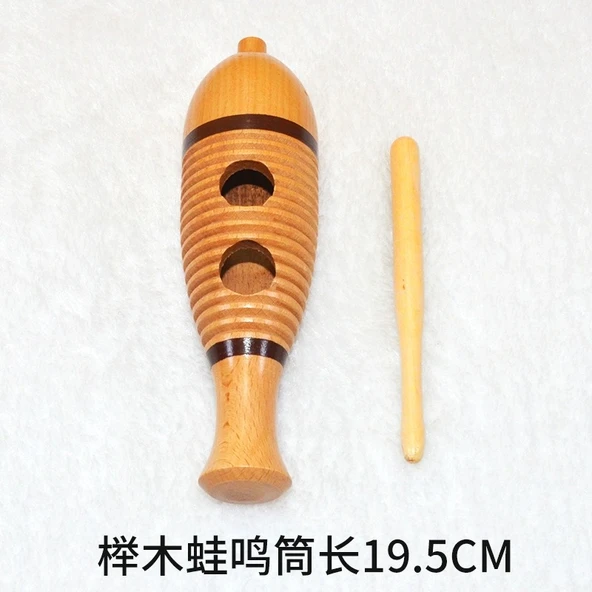 Ahşap Müzik Aleti - 20cm Kayın Ahşap Balık Kurbağa