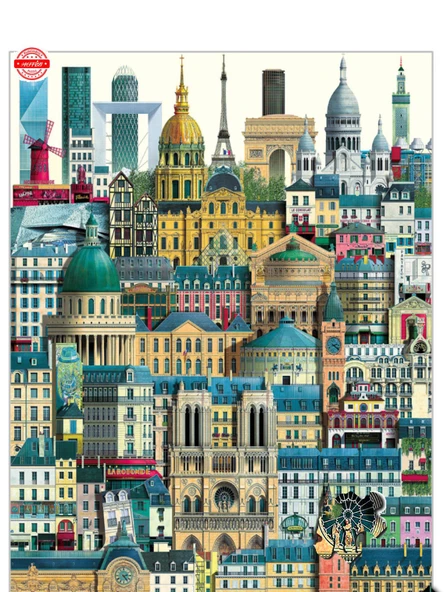 Paris Şehri Kağıt Yapboz 300 Parça - Harf Bölmeli 30x40cm - 2
